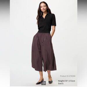 Uniqlo Women's Nylon Culottes- Dark Brown